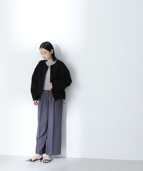 NATURAL BEAUTY BASIC ネイビー パンツスーツ Sサイズ NATURAL BEAUTY BASIC｜ドビーツイル SETUP テーパードパンツ