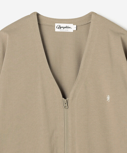 GYMPHLEX カーディガン Gymphlex | コットン ジップVネック
