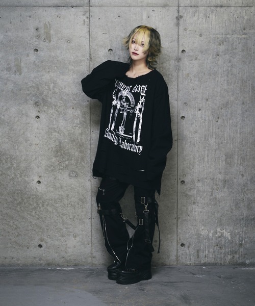 Amilige tシャツ ダメージガーゼトップス レディース メンズ