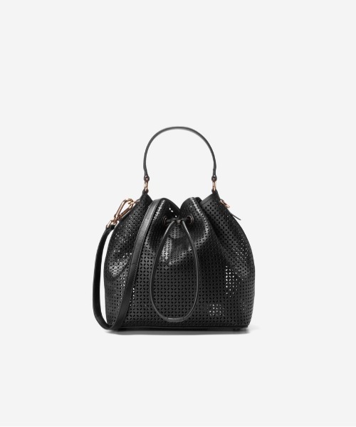 美品！COLE HAAN ブラック バケットバッグ コール ハーン COLE HAAN スモール バケット バッグ （ブラック