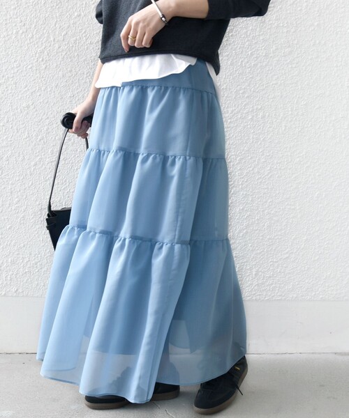 シップス（SHIPS）/オーガンジー ティアード スカート SHIPS（シップス） スカート オーガンジー ティアード スカート