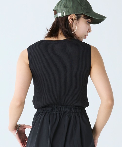 タンクトップ ノースリーブ UVカット クールマックスリブニットタンクトップ レディース LACOSTE タンクトップ ノースリーブ UVカット クールマックス