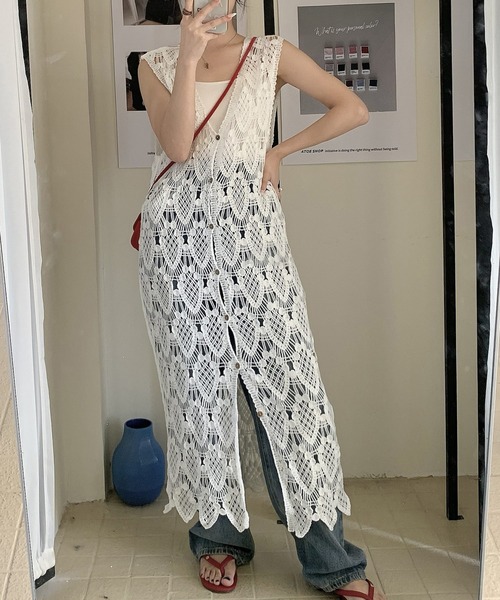 DAY CLOSET ベスト ジレ 「ドラマ衣装提供」レディース 透け感ジオ