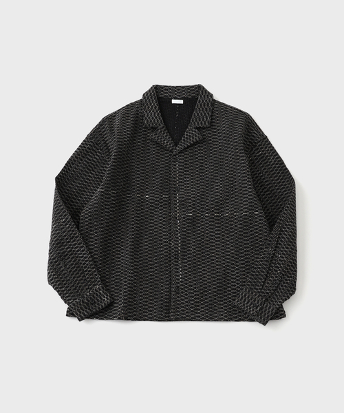 新品　SEEALLシーオール　オーバー・レースシャツ　Tシャツ SEEALL (シーオール) [ S/S SHIRTS ] S/S 比翼 オープンカラー