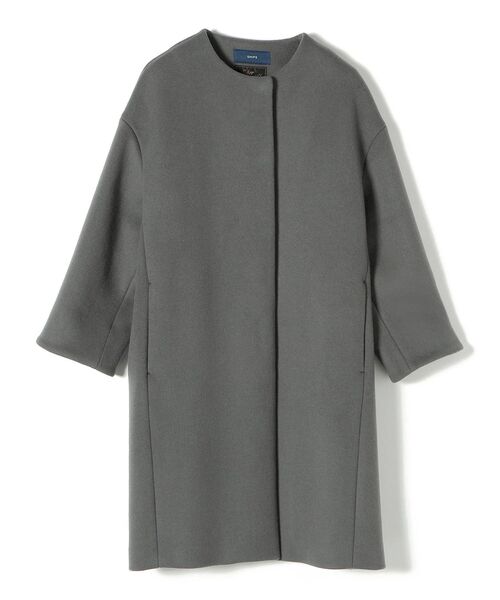 SHIPS（シップス） ノーカラーコート 38 グレー レディース : ZOZOTOWN