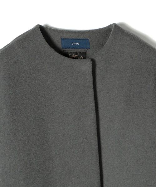 SHIPS（シップス） ノーカラーコート 38 グレー レディース : ZOZOTOWN