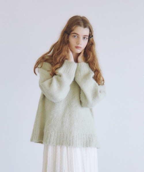 「flower」 長袖ニット FREE グリーン レディース_画像2