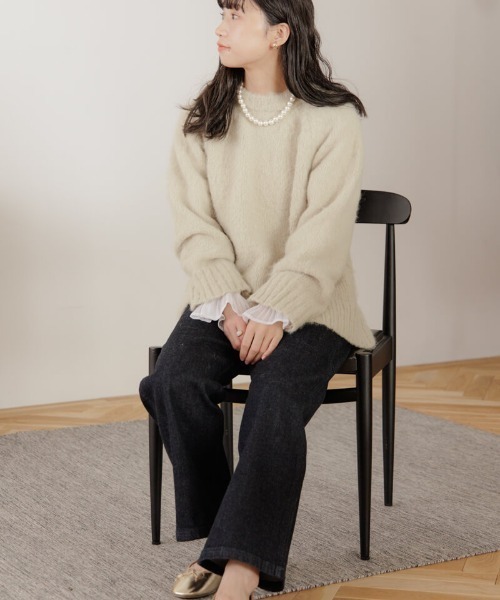 「flower」 長袖ニット FREE グリーン レディース_画像8