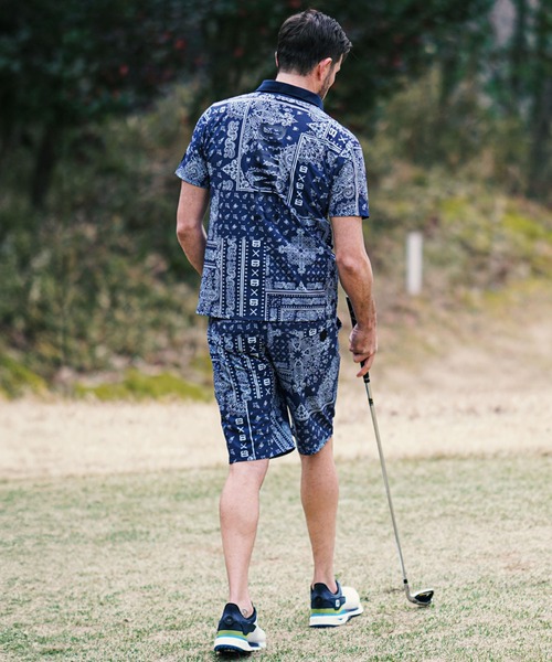 DIVINER GOLF セットアップ 「DIVINER GOLF」ペイズリー柄ポロ
