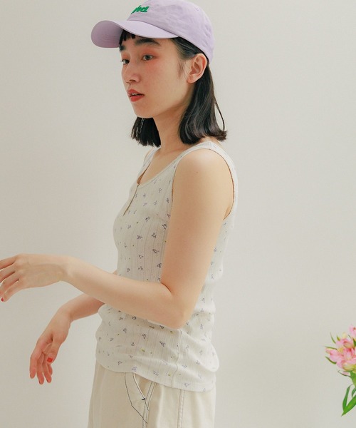 タンクトップ ノースリーブ コットンテレコタンクトップ / Cotton Teleco Tank Tops レディース FRAMeWORK タンクトップ ノースリーブ コットンLINENテレコ