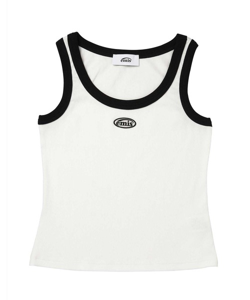 タンクトップ ノースリーブ MINI WAPPEN SLEEVELESS TOP-WHITE/BLACK レディース