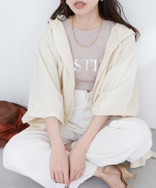 ナチュラルクチュール　ラッシュガード natural couture ラッシュガード 「WEB限定」フード付きラッシュ