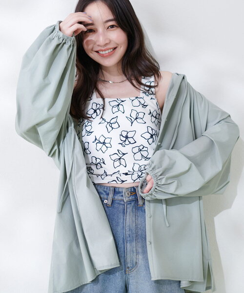 ナチュラルクチュール　ラッシュガード natural couture ラッシュガード 「WEB限定」フード付きラッシュ