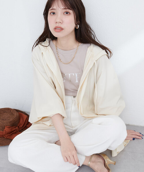 ナチュラルクチュール　ラッシュガード natural couture ラッシュガード 「WEB限定」フード付きラッシュ