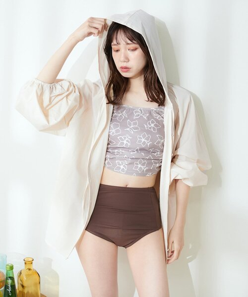 natural couture ラッシュガード 「WEB限定」フード付きラッシュ