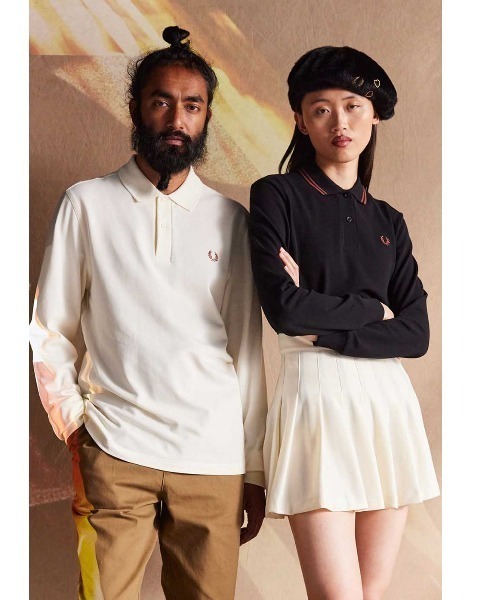 FRED PERRY 「FRED PERRY」 長袖ポロシャツ M グリーン系その他