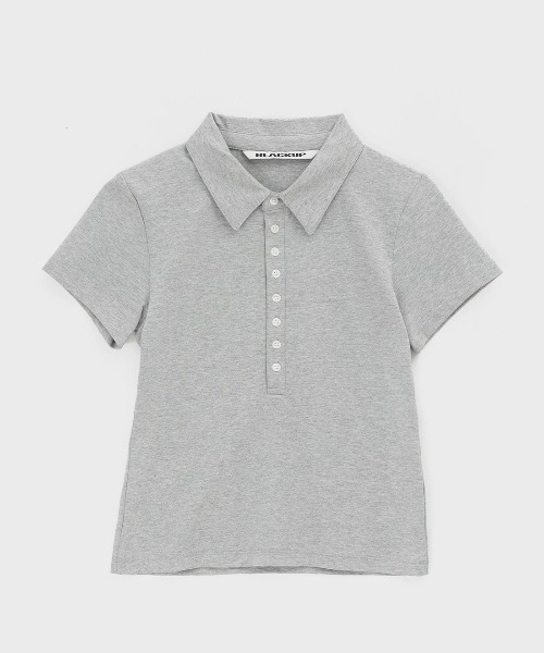tシャツ M1290 ヘビーリブヘンリー レディース トップス ヘンリーネック ショート丈 ロンT スリムフィット t