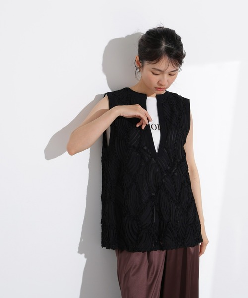 N.Natural Beauty Basic ベスト ジレ レース刺繍ベスト