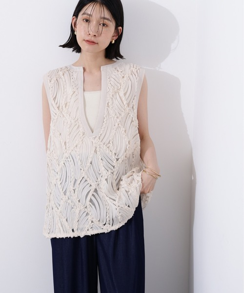 N.Natural Beauty Basic ベスト ジレ レース刺繍ベスト