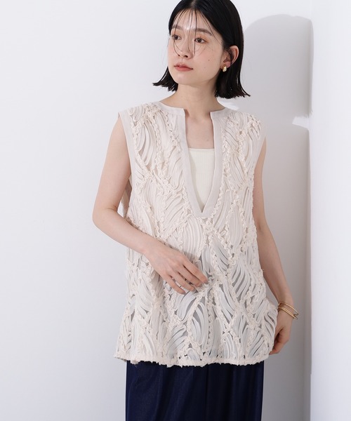 N.Natural Beauty Basic ベスト ジレ レース刺繍ベスト