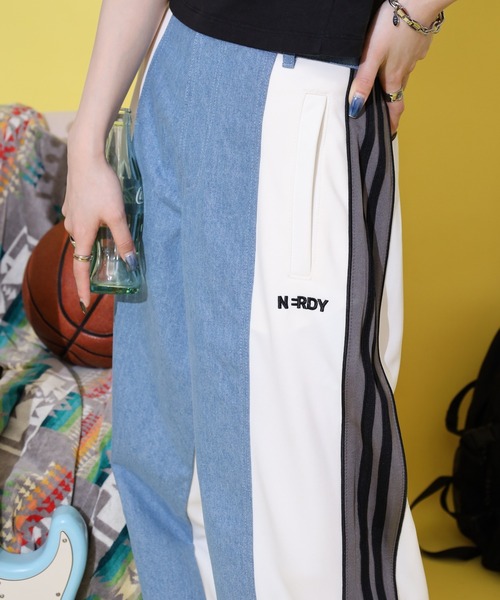 NERDY デニムトラッカートラックトップス  M デニムミックストラックトップ（ジャージ）｜NERDY（ノルディ