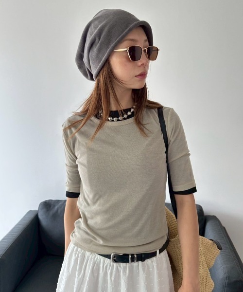 HANNE tシャツ 2PACKシアーハーフスリーブTEE レディース