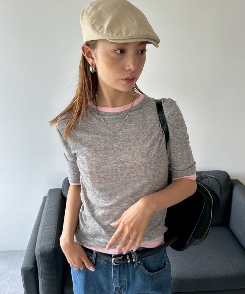 HANNE tシャツ 2PACKシアーハーフスリーブTEE レディース