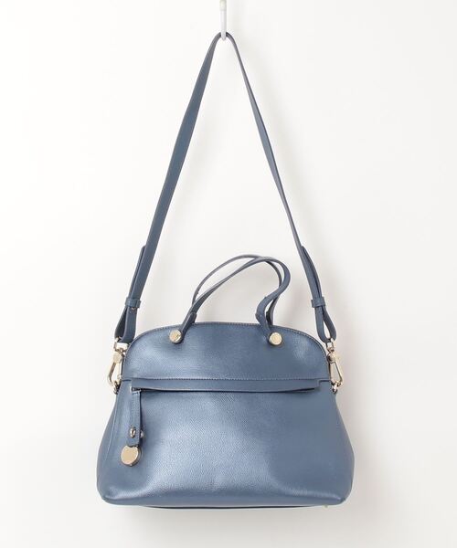 【限定価格】FURLA 2way ハンドバッグ ショルダーバッグ　くすみブルー 限定価格】FURLA 2way ハンドバッグ ショルダーバッグ くすみ