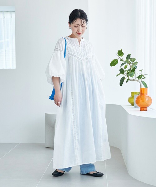 FREAK'S STORE（フリークスストア） 7分袖ワンピース MEDIUM オレンジ