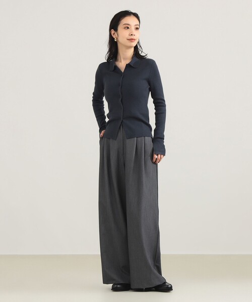 Demi-luxe BEAMS ポリエステルウールポロカーディガン Demi-Luxe BEAMS（デミルクス ビームス） カーディガン 「1/9値下げ