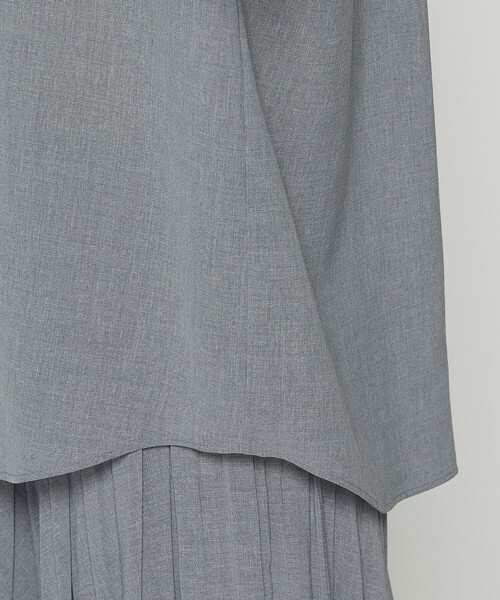 COMME CA（コムサ） ブラウス シャツ ドライシャンブレー レース襟付き