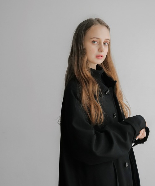 remer」 ステンカラーコート SMALL ブラウン メンズ loose wool blend