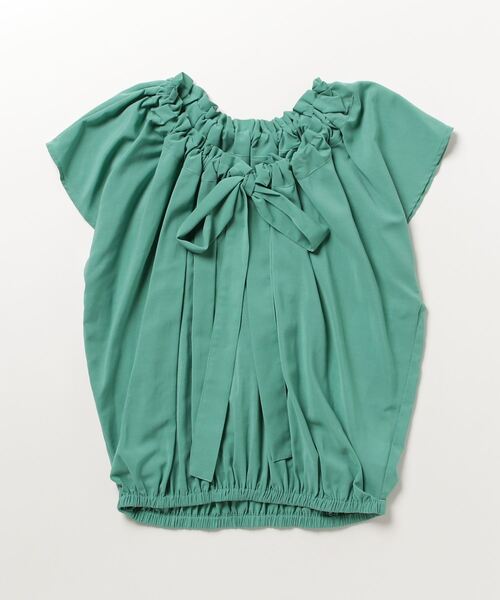 「NANO universe」 半袖ブラウス M グリーン レディース_画像2