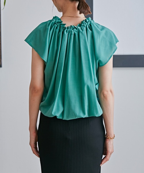 「NANO universe」 半袖ブラウス M グリーン レディース_画像5