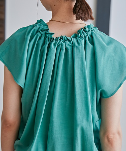 「NANO universe」 半袖ブラウス M グリーン レディース_画像9