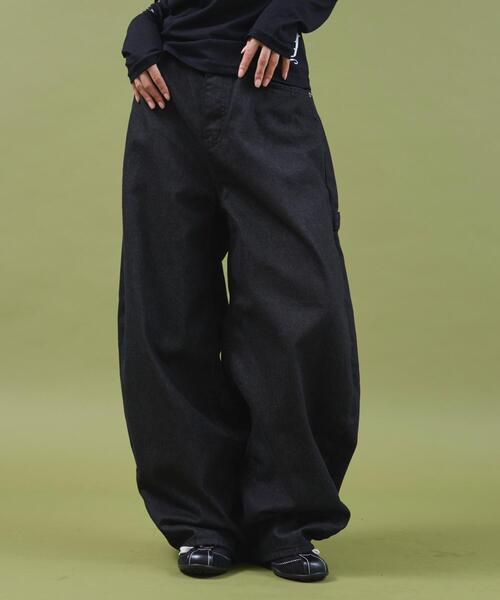 dispark ワイドパンツ ジーンズ デニム デニムパンツ DISPARK/レオパ 