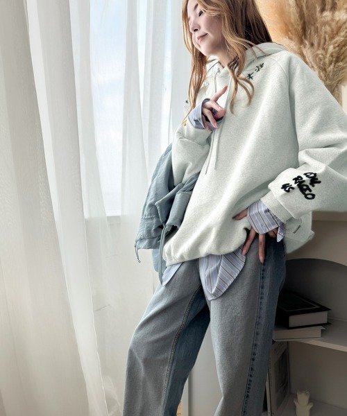 「Java」 プルオーバーパーカー LARGE 杢グレー レディース_画像8