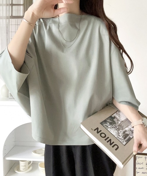 「classicalelf」 半袖カットソー X-LARGE グレイッシュベージュ レディース_画像7