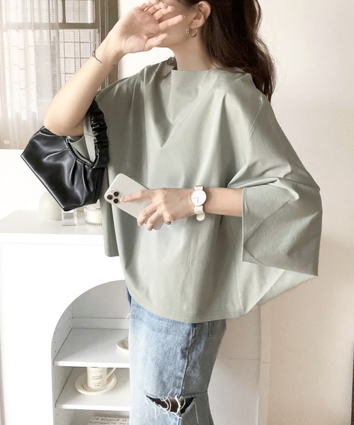 「classicalelf」 半袖カットソー X-LARGE グレイッシュベージュ レディース_画像8