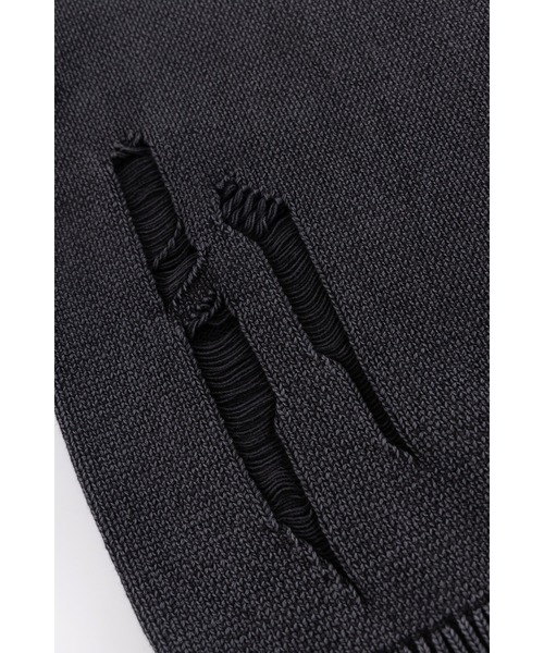 セーター ニット ニット｜Distressed Cross Leather Patch Crew Knit V2｜SUPPLIER メンズ レディース