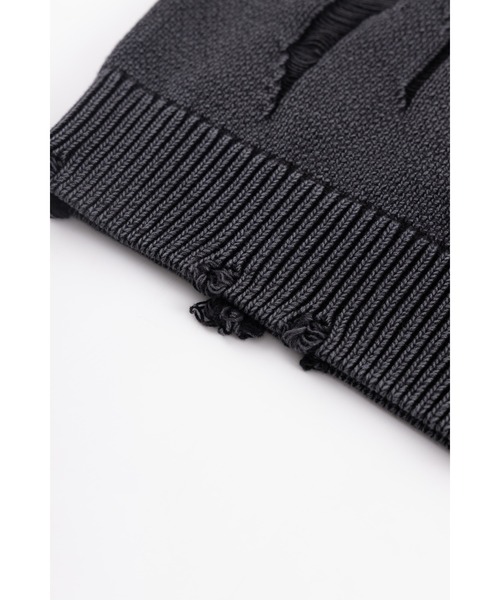 セーター ニット ニット｜Distressed Cross Leather Patch Crew Knit V2｜SUPPLIER メンズ レディース