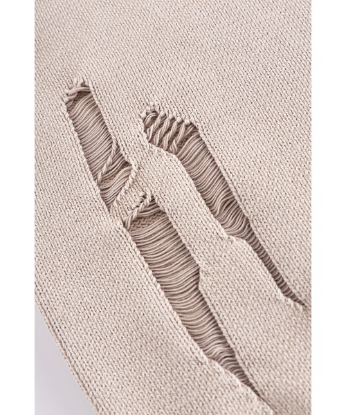 セーター ニット ニット｜Distressed Cross Leather Patch Crew Knit V2｜SUPPLIER メンズ レディース