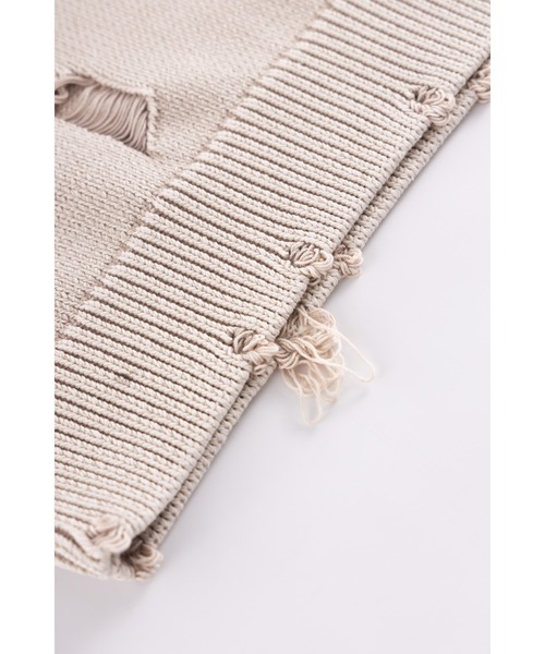 セーター ニット ニット｜Distressed Cross Leather Patch Crew Knit V2｜SUPPLIER メンズ レディース