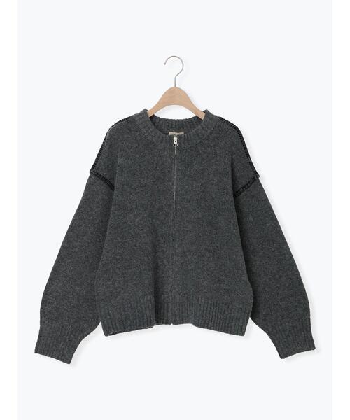 Samansa Mos2（サマンサモスモス） カーディガン かがりステッチZIP