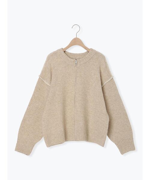 Samansa Mos2（サマンサモスモス） カーディガン かがりステッチZIP