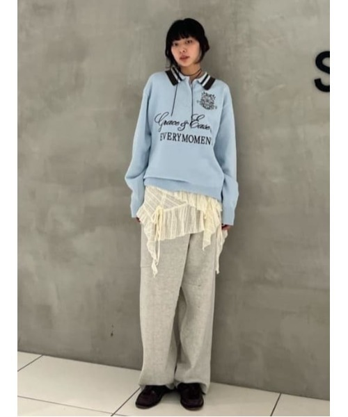 SLY 【THROW】TUCK SLEEVE  スウェット 今季 Relax Fit Loose Sweat Pants - Black – LÝFT