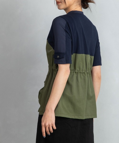 「MARECHAL TERRE」 半袖カットソー MEDIUM ホワイト×ブラック レディース_画像3