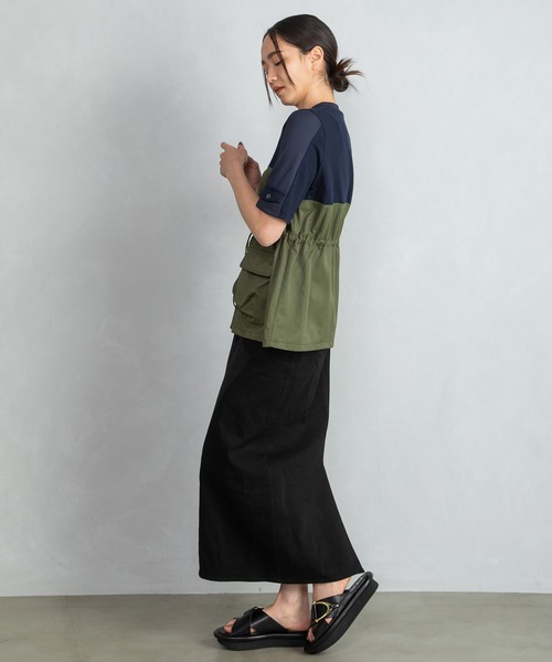 「MARECHAL TERRE」 半袖カットソー MEDIUM ホワイト×ブラック レディース_画像4