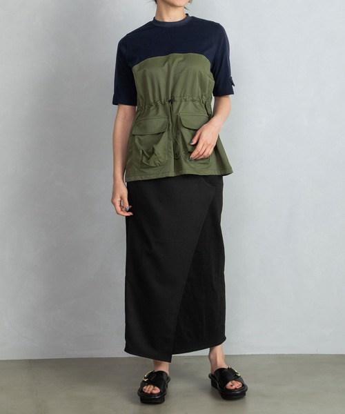 「MARECHAL TERRE」 半袖カットソー MEDIUM ホワイト×ブラック レディース_画像5