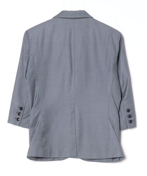 「DETAILS」 ストライプ柄テーラードジャケット M グレー メンズ_画像2